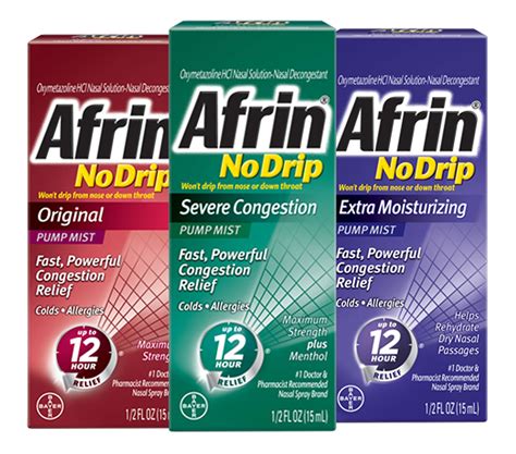 Get fast nasal congestion relief with afrin, the #1 doctor and pharmacist recommended nasal spray brand for nasal congestion caused by colds and allergies. Afrin Nasal Spray - Uses, Active Ingredient, Dosage & Side ...