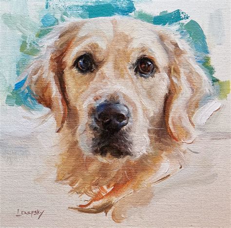 Apollo Dog Portraits Painting Watercolor Dog Golden Retriever Painting