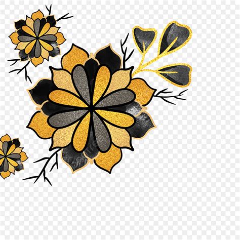 Aesthetic Flowers Clipart Transparent Png Hd Black Gold Flower