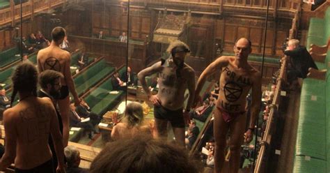 Naked Protest In Houses Of Parliament Climate Change Protesters Strip