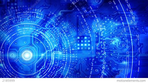 Blue Computer Circuit Board Background Loop Stock Animation 2185999