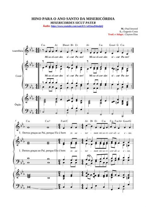 pdf hino para o ano santo da misericÓrdia … bis [misericordiósos como o pai ] ele nos