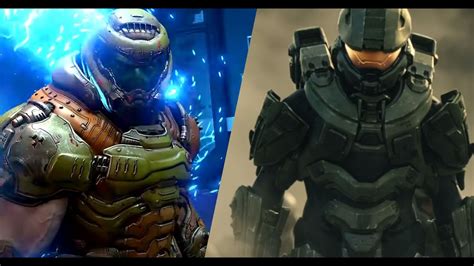 Pg 13 Sfmdoomhalo Doomguy Vs Master Chief Youtube