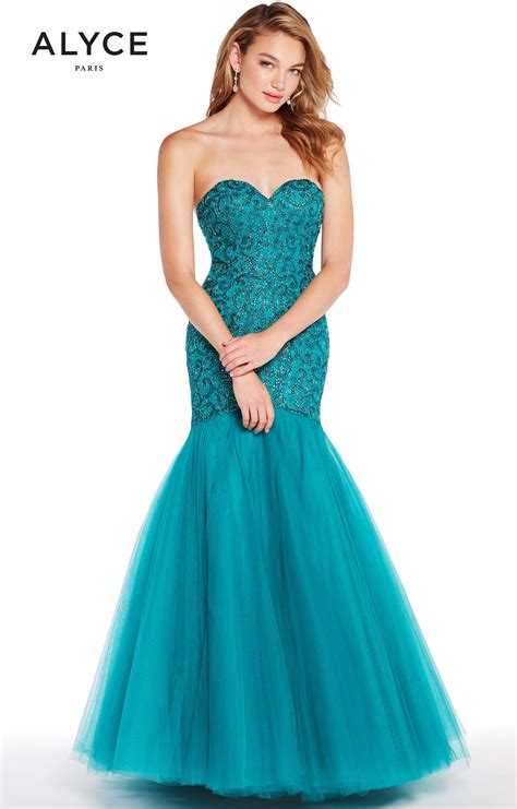 Alyce Paris 60229 Beaded Mermaid Tulle Gown Prom Dress