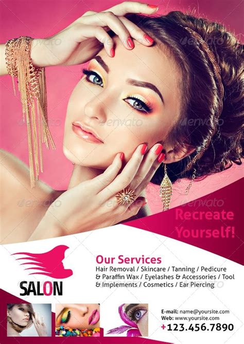 Beauty Salon A4 Flyer Beauty Salon Posters Makeup Poster Beauty Salon