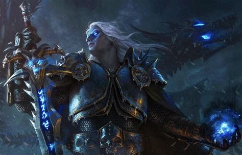 The Lich King, and Sindragosa in the background. : wow
