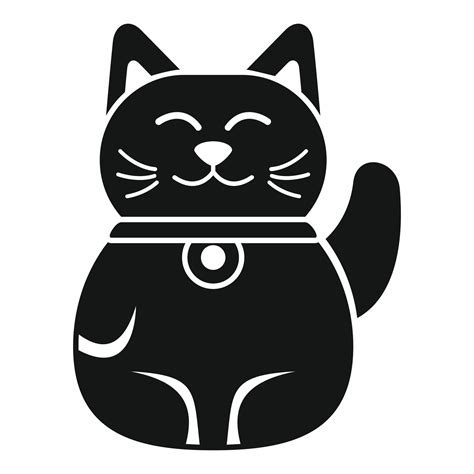 Japanese Lucky Cat Icon Simple Vector Japan Neko 15017054 Vector Art