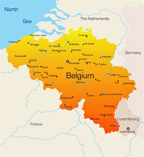 Städtekarte Von Belgien
