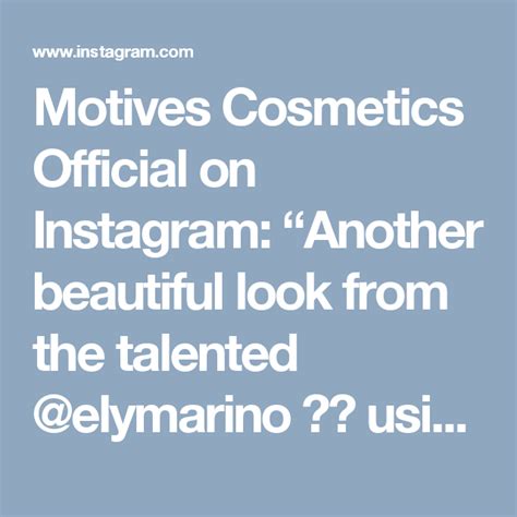 Motives Cosmetics Official On Instagram Another Beautiful Look From