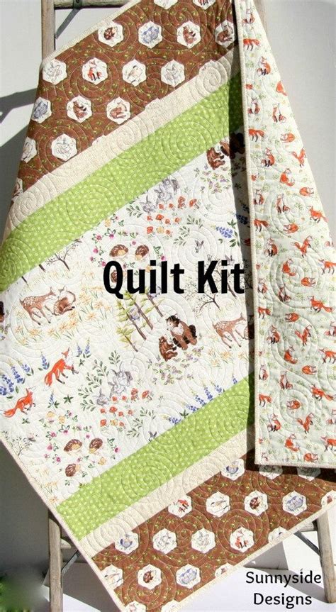 Last One Woodland Baby Quilt Kit Diy Project Forest Frolic Animals