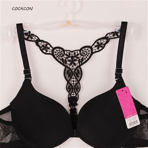 Sexy Women Front Closure Lace Racer Back Racerback Push Up Bra Smooth