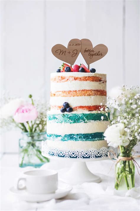 Wood Cake Topper Rustic Wedding Decor Heart Cake Topper