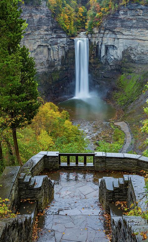 Taughannock Falls Vertical In Autumn Photograph By Dan Sproul Fine