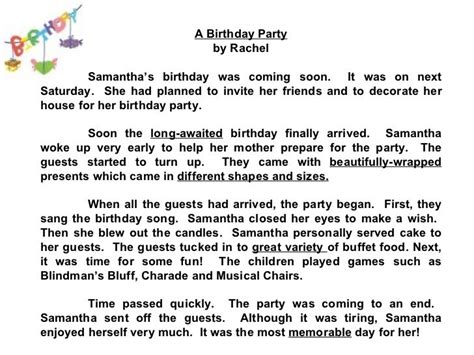 A Special Birthday Party Essay