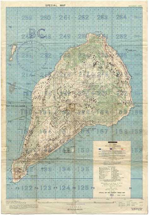 “secret” Situation Map Of Iwo Jima Prepared For The American Invasion