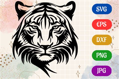 Tiger Silhouette Svg Eps Dxf Vector Graphic By Creative Oasis