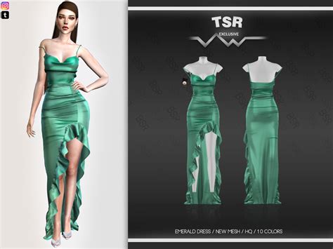 The Sims Resource Emerald Dress Bd548