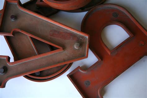Large Wooden Vintage Shop Letters 'Doric' Font | Cream and Chrome