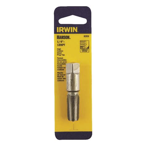 Irwin Hanson High Carbon Steel Sae Plug Tap 14 In 18npt 1 Pc Ace