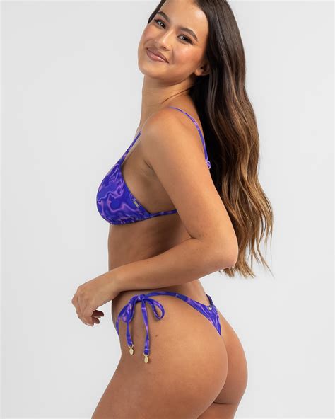 Topanga Electra Tie Side G String Bikini Bottom In Blue Purple Fast