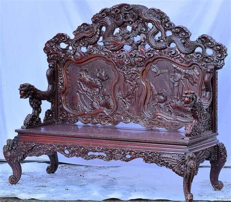 Antique Qing Dynasty Chinese Loveseat Bench Circa 1890 At 1stdibs