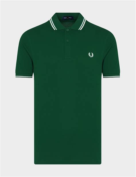 Green Fred Perry Twin Tipped Polo Shirt Tessuti