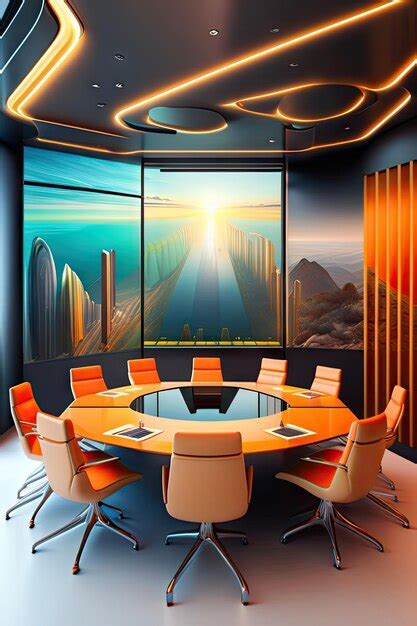 Premium Ai Image Futuristic Conference Room