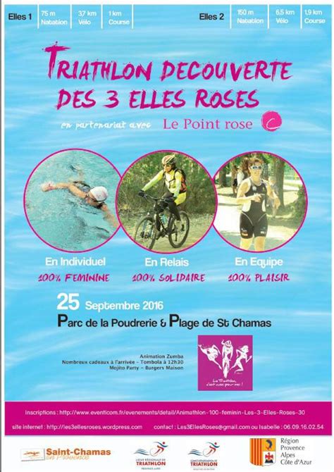 Les 3 Elles Roses Un Triathlon 100 Féminin Pour Le Point Rose Le Point Rose