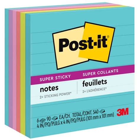 Post It Super Sticky Lined Notes Supernova Neons Color Collection