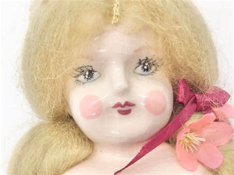 Vintage Victorian Ceramic Doll Head Ornament Shabby Pretty Etsy