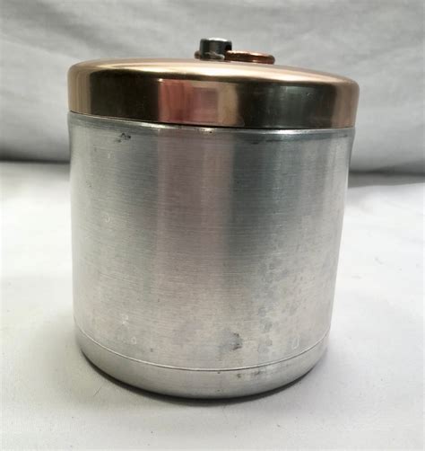 Vintage Aluminumcopper Grease Storage Containercanister With Strainer