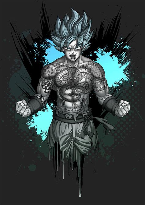 Goku And Tattoos Dragon Ball Z Digital Art By Ben Krefta Fine Art