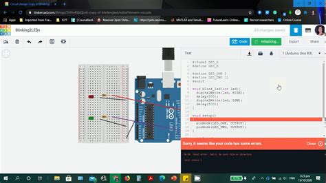 Easy How To Blinking The Two Leds Utilizing Tabs And Using Arduino Uno