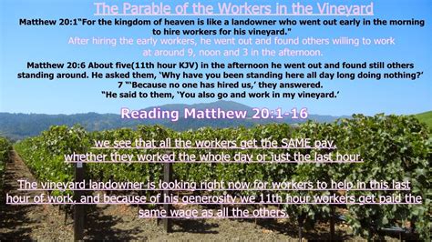 The Parable Of The Vineyard Workers In The Book Of Matthew 201 16