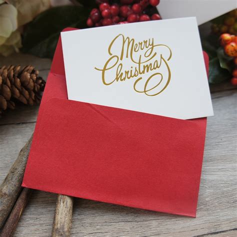 Buy 25pcs Mini Merry Christmas Card Gold With Red
