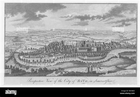 Perspective View Of The City Of Bath In The County Of Somerset England