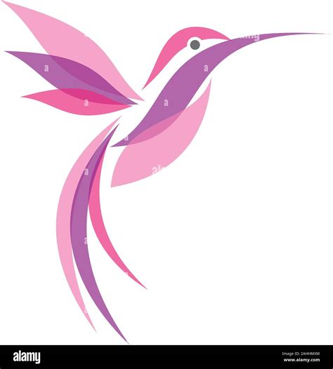 Colorful Fliying Hummingbird In Flat Style For Your Best Business Icon