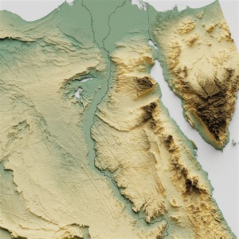 Egypt Relief Map Printable Decor Etsy