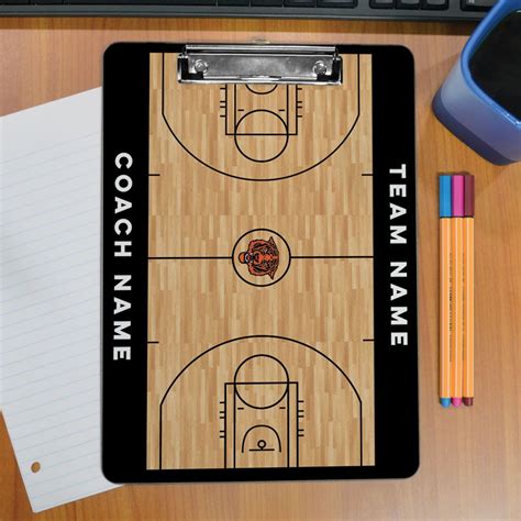 Chalktalk Basketball Custom Wood Court Coaches Dry Erase Clipboard