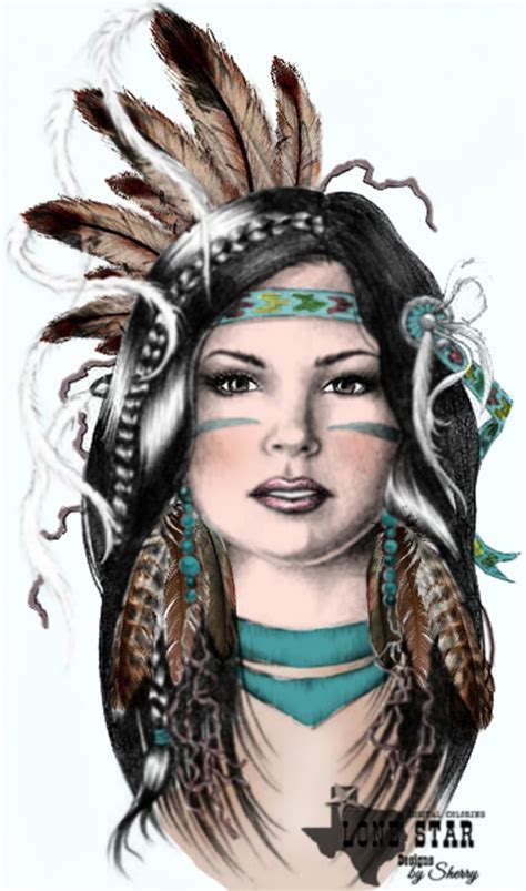 Digital Coloring By Sherry Native Beauty Indian Women Nativeamerican Indiangirl Native