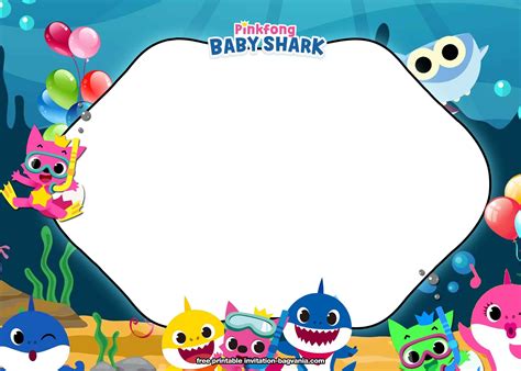 Free Printable Baby Shark Birthday Invitation Templates Shark