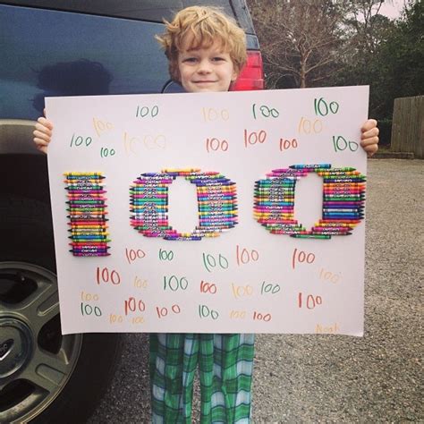 100 days of school poster 100 crayons ~ 100th day of school crafts 100