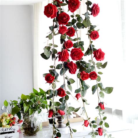 buy 1 8m artificial rose flower fake hanging decorative roses vine plants