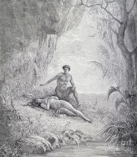 Adam And Eve Drawing By Gustave Dore