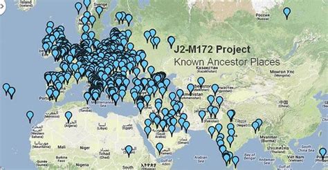 J2a mutasyonuna orta asya'da da sıkça rastlanılmaktadır. Haplogroup J2 M172 Project Member Map | Haplogroup J2 M172 ...
