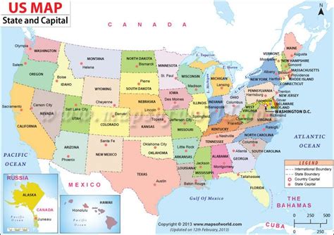 Map Of Usa With Capitals Mary W Tinsley