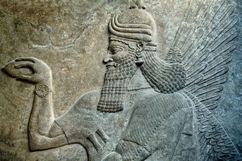 Assyrian Sculpture Of A Protective Gene Nimrud Iraq B C