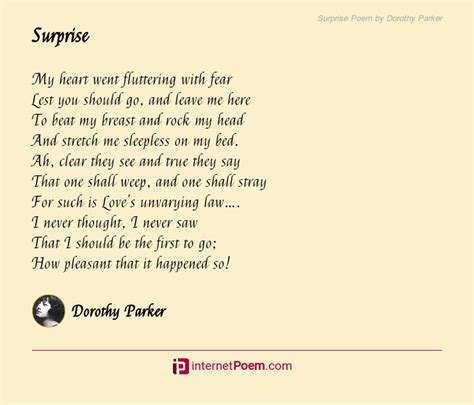Surprise Poem By Dorothy Parker
