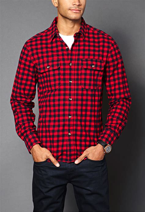 Lyst - Forever 21 Classic Fit Buffalo Plaid Shirt in Blue for Men