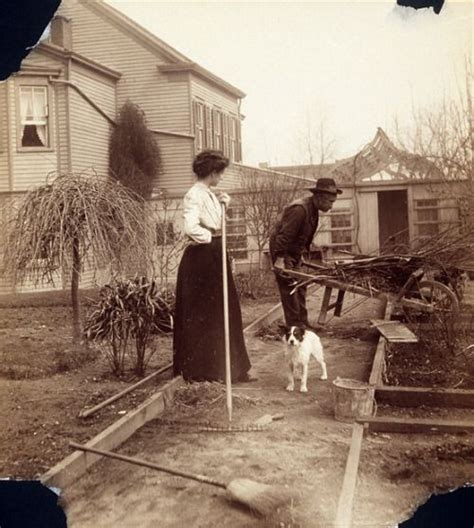 Holdthisphoto “ Woman And Man Gardening 1900 • By Jeanette Bernard